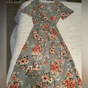 Teal flower sundress